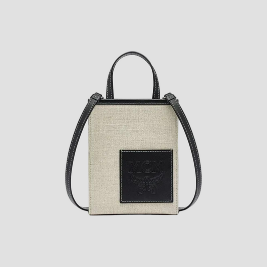 MCM KLASSIK OFFWHITE TOTE BAG IN CANVAS MMTBAKC02BK001