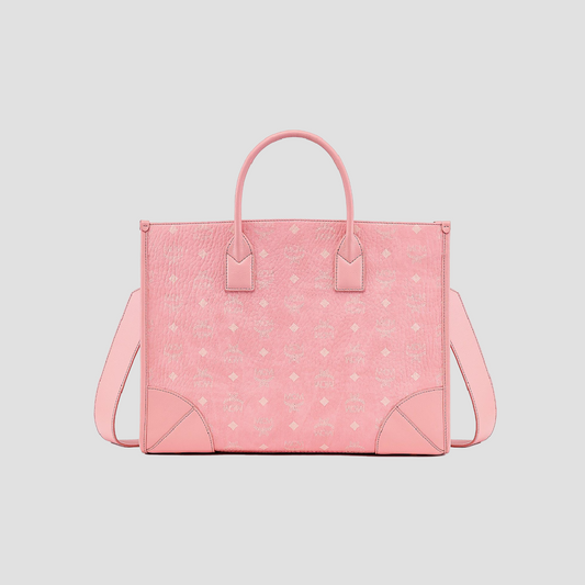 MCM Large München Tote in Blossom Pink Visetos MWTCSBO02QZ001