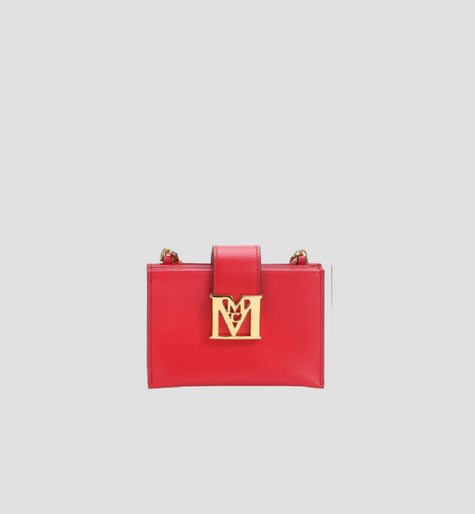 MCM MENA CARD HOLDER IN RED LEATHER MYABSLM01R4001