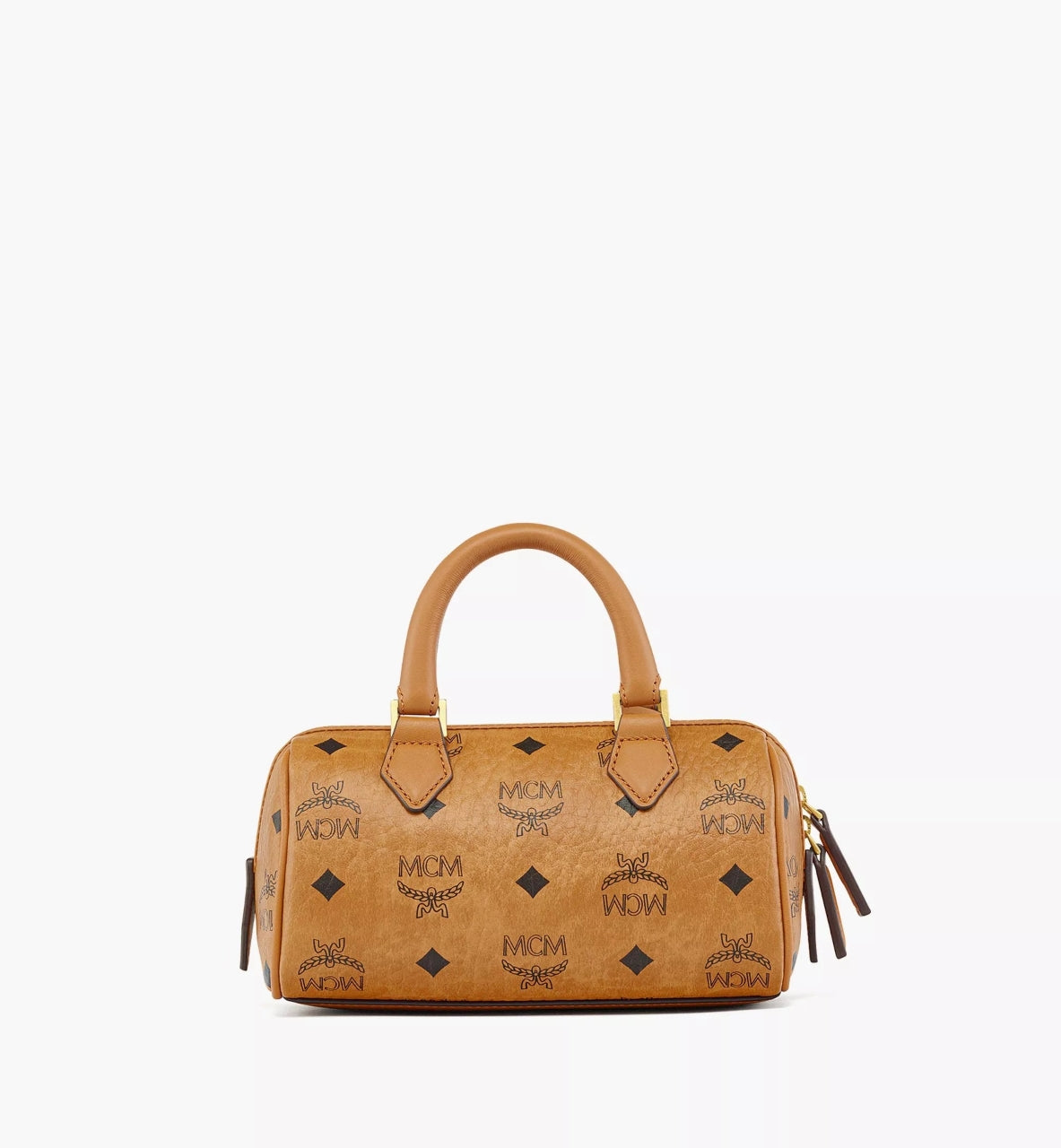 MCM MINI ELLA BOSTON BAG IN COGNAC VISETOS Blank Room