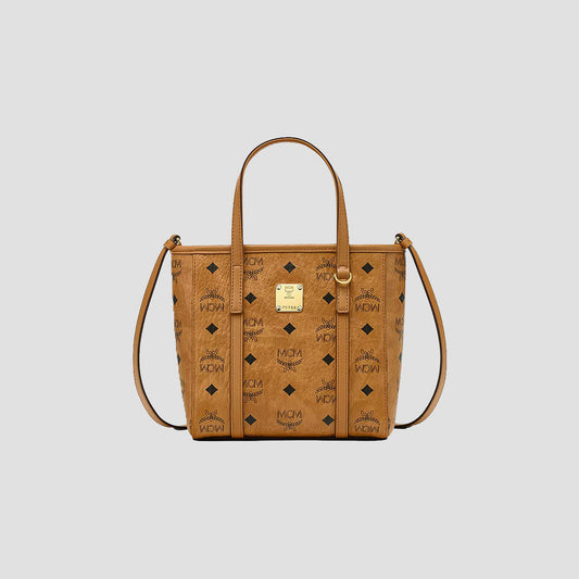 MCM Mini Toni Top-Zip Shopper in Visetos Cognac MWPAATN04CO001
