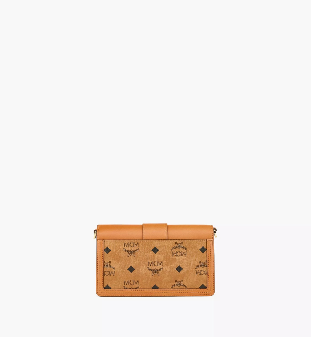 mặt sau túi MCM MINI TRACY CROSSBODY IN COGNAC VISETOS LEATHER BLOCK MWRBAWO02CO001