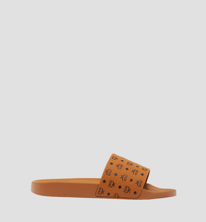 mặt ngang MCM MONOGRAM PRINT RUBBER SLIDES COGNAC MESCAMM11CO036