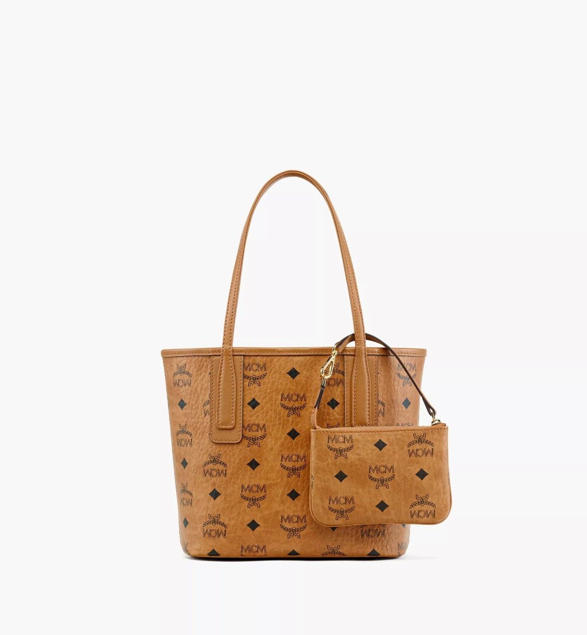 mặt sau MCM REVERSIBLE LIZ MINI SHOPPER IN COGNAC VISETOS MWPDALR01CO001