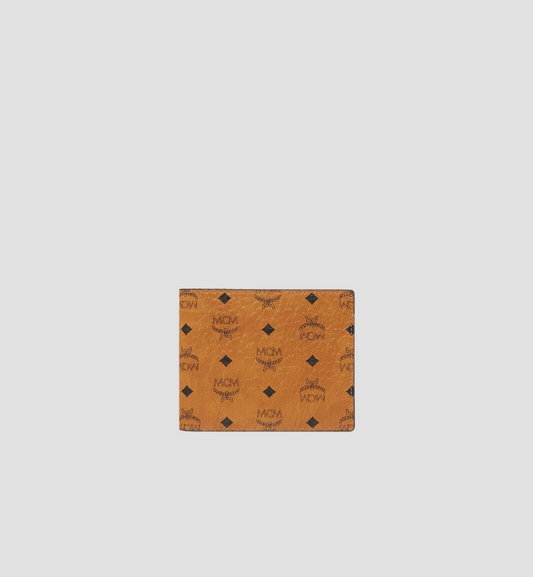 MCM SMALL BIFOLD WALLET IN COGNAC VISETOS ORIGINAL MXSAAVI04CO001