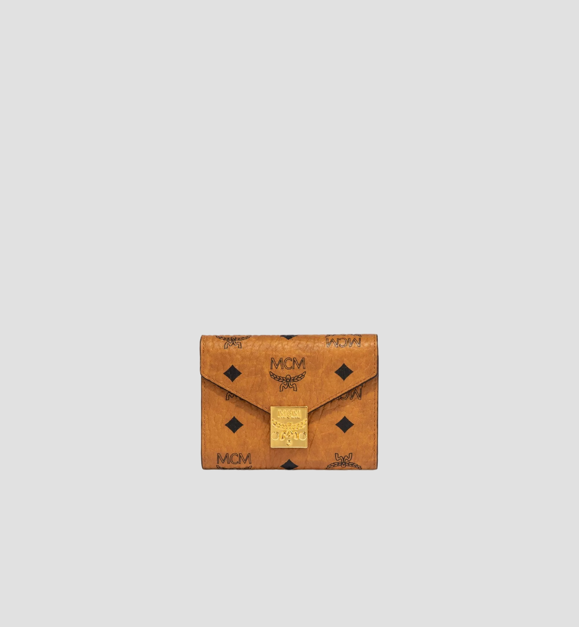 MCM SMALL TRACY TRIFOLD WALLET IN COGNAC VISETOS MYSDSXT03CO001