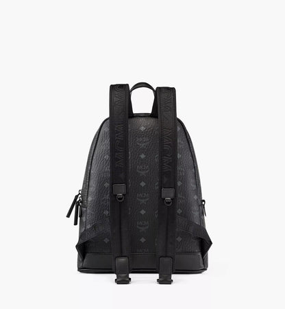 mặt sau balo MCM STARK SMALL BACKPACK IN BLACK VISETOS MMKCSVE02BK001