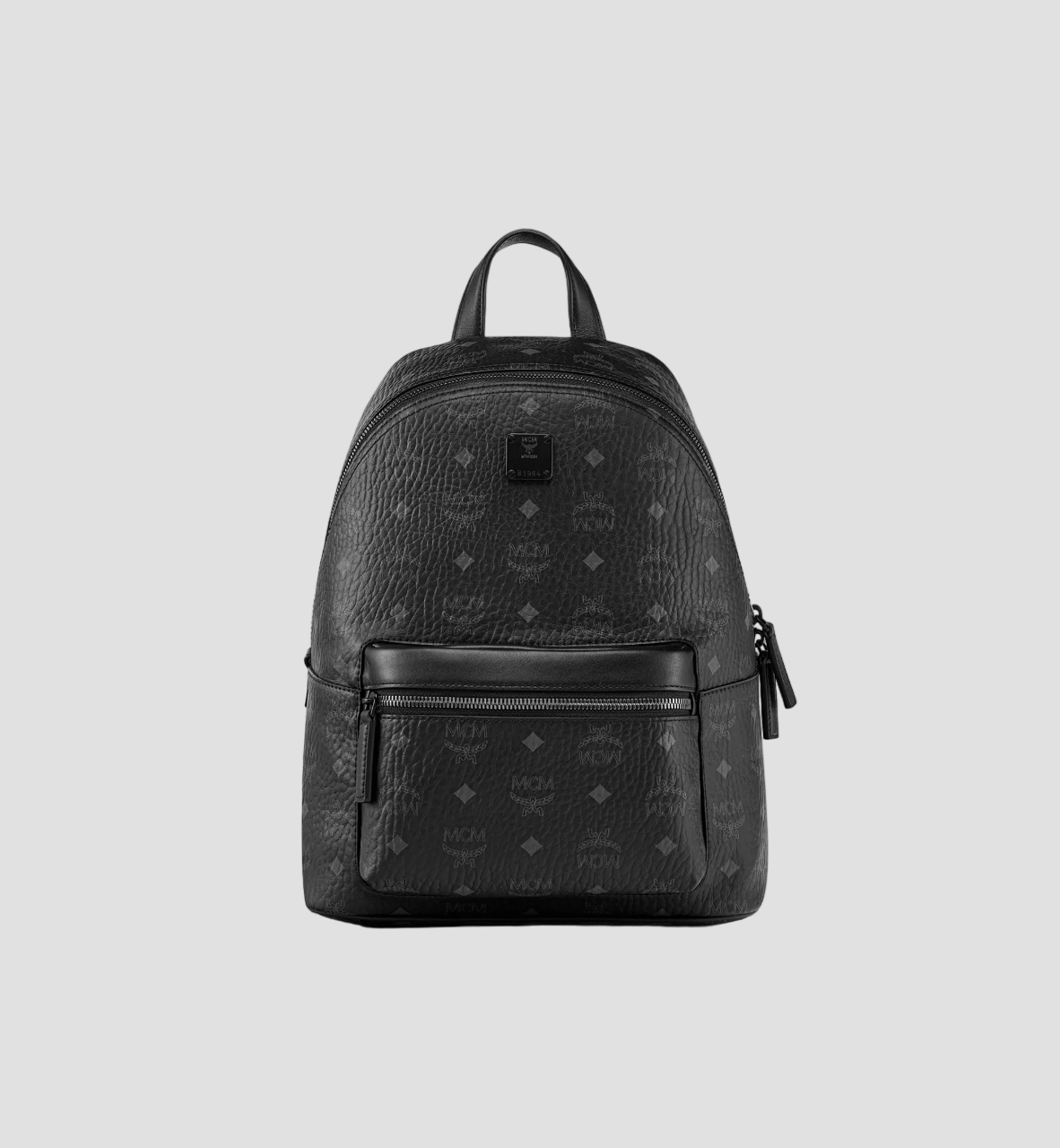 MCM STARK SMALL BACKPACK IN BLACK VISETOS MMKCSVE02BK001