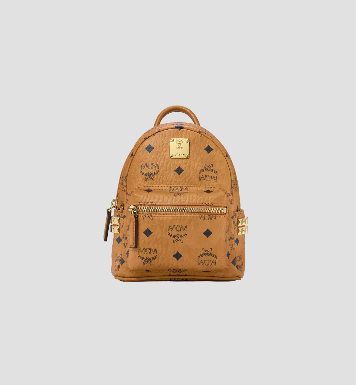 MCM X-MINI STARK BEBE BOO SIDE STUDS BACKPACK IN COGNAC VISETOS