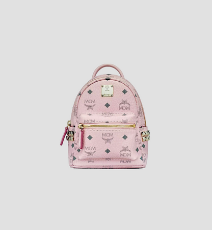 MCM X-MINI STARK BEBE BOO SIDE STUDS BACKPACK IN POWDER PINK VISETOS