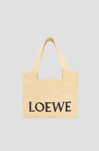 MEDIUM LOEWE FRONT TOTE IN NATURAL RAFFIA A685B61X05