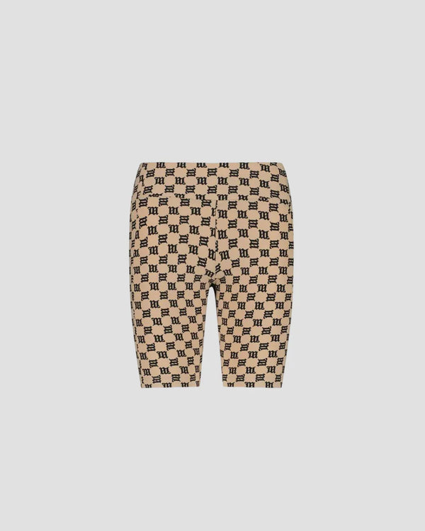 MISBHV BEIGE MONOGRAM BIKER SHORTS 3022W300