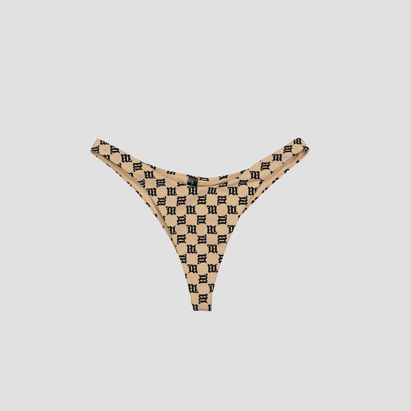 Misbhv Beige Swim Signature Monogram Brazilian Briefs 022W655