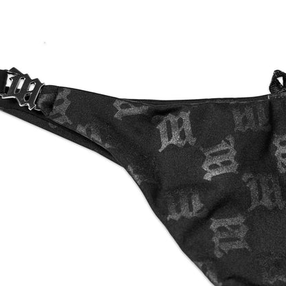 chi tiết MISBHV BLACK MONOGRAM BIKINI BOTTOM 022W658