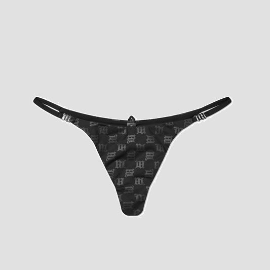 MISBHV BLACK MONOGRAM BIKINI BOTTOM 022W658