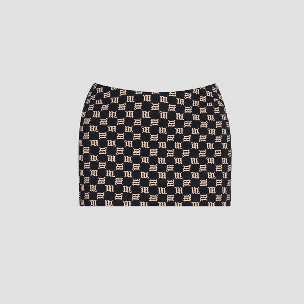 MISBHV BLACK MONOGRAM MINI SKIRT 3021W134