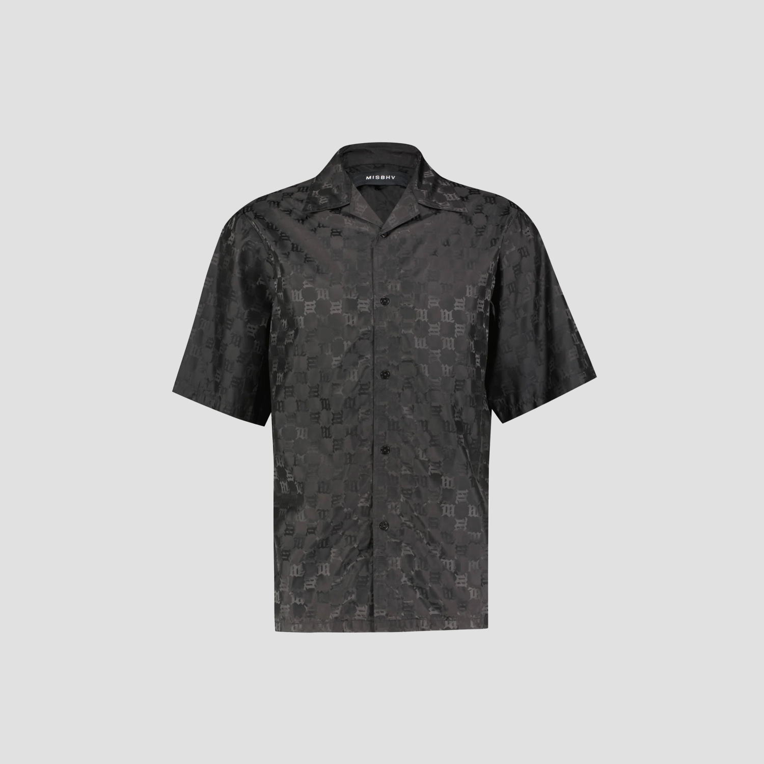 MISBHV BLACK NYLON MONOGRAM SHORT-SLEEVE SHIRT 3022M121