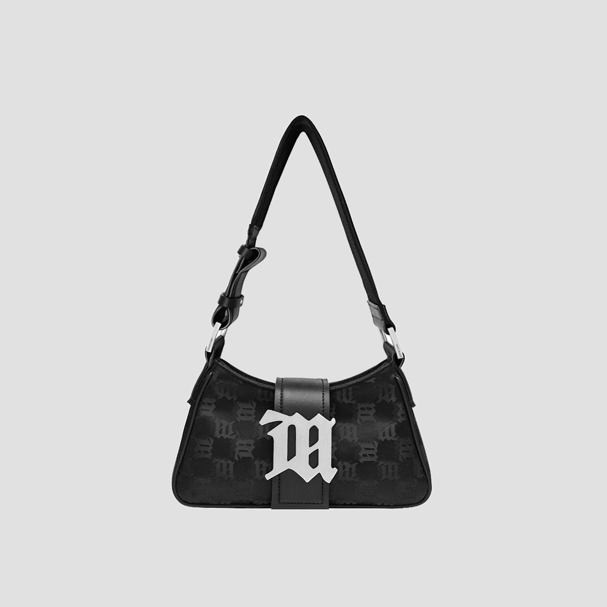 MISBHV BLACK NYLON MONOGRAM SHOULDER BAG SMALL 3022A413