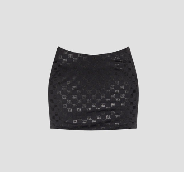 MISBHV FULL BLACK MONOGRAM MINI SKIRT 3022W856