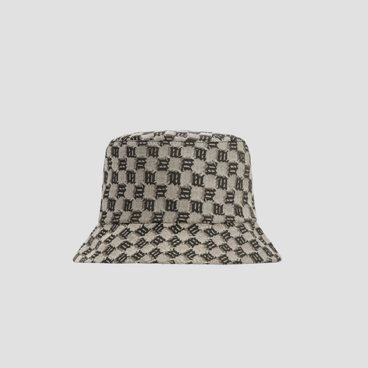 MISBHV GREY JACQUARD CANVAS BUCKET HAT 3022A559