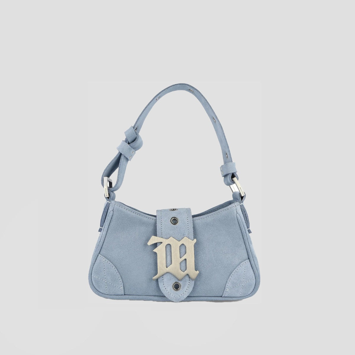 MISBHV LIGHT BLUE SUEDE SHOULDER BAG SMALL 230A402