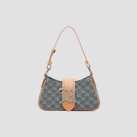 Misbhv Monogram Blue Denim Washed Small Shoulder Bag 240A453D