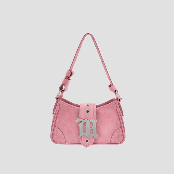 MISBHV PINK SUEDE SHOULDER BAG SMALL 122A407