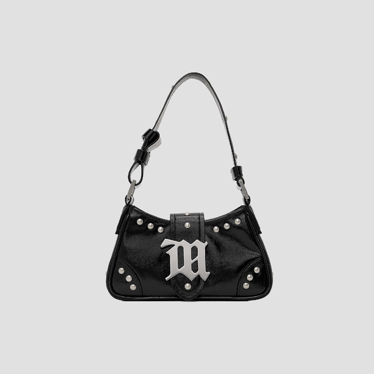 Misbhv Stud Black Leather Smal Shoulder Bag 240A435