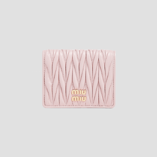 Miu Miu Alabaster Pink Matelassé Nappa Leather Small Wallet 5MV204_2FPP_F0E18