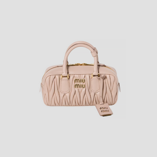 MIU MIU ARCADIE MATELASSÉ NAPPA LEATHER BAG POWDER PINK 5BB142 N88 F0236