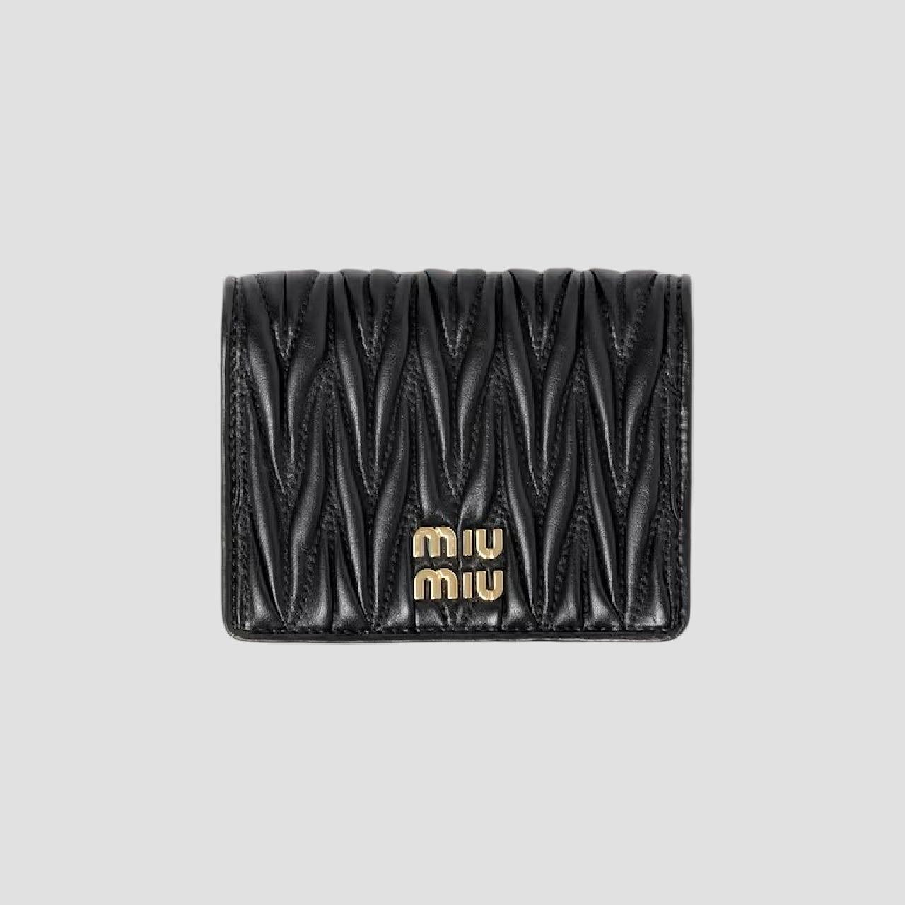 MIU MIU BLACK SMALL MATELASSÉ NAPPA LEATHER WALLET 5MV204_2FPP_F0002