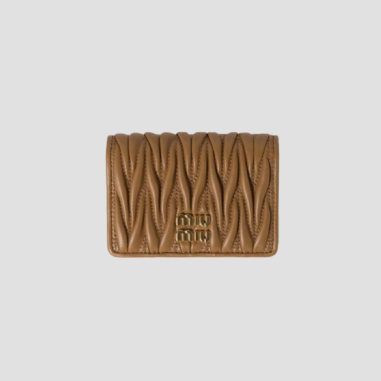 Miu Miu Caramel Matelassé Nappa Leather Card Holder 5MC103_2FPP_F098L