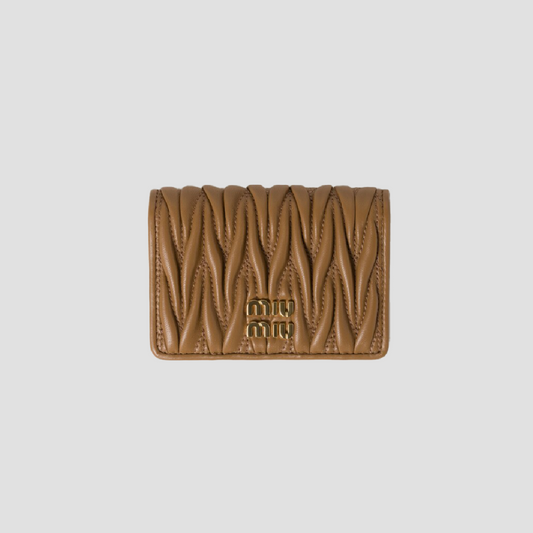 Miu Miu Caramel Matelassé Nappa Leather Card Holder 5MC103_2FPP_F098L