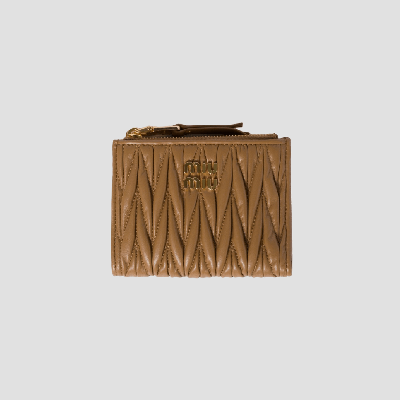 Miu Miu Caramel Matelassé Nappa Leather Small Wallet 5ML024_AFPP_F098L