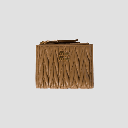 Miu Miu Caramel Matelassé Nappa Leather Small Wallet 5ML024_AFPP_F098L