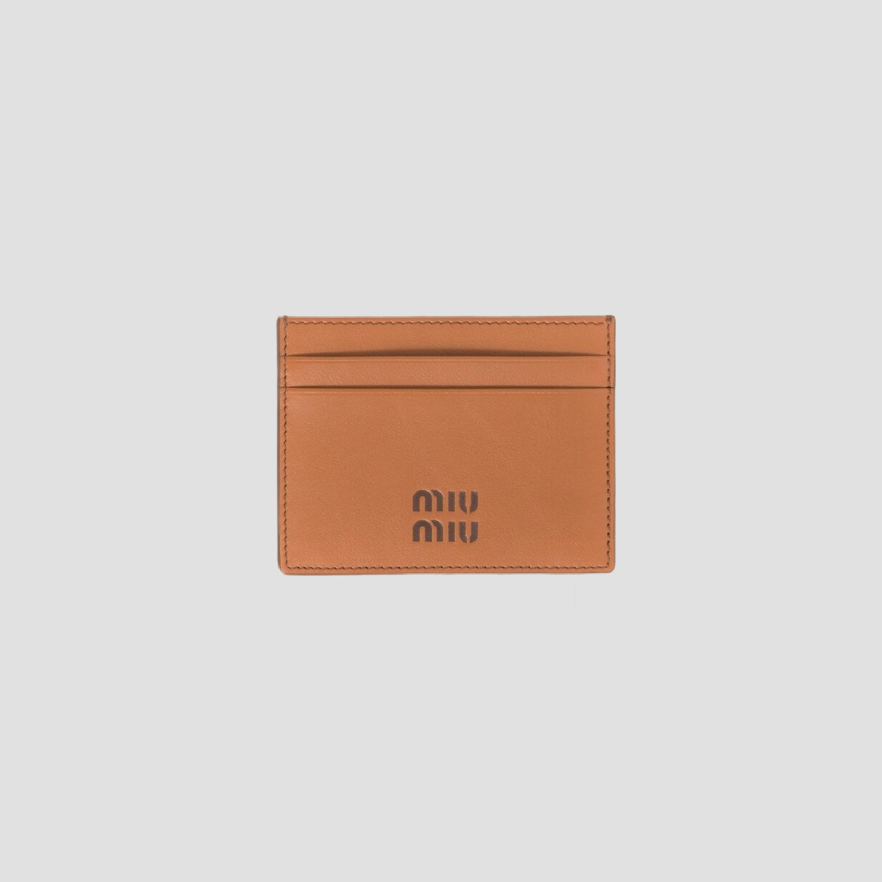 MIU MIU LEATHER CARD HOLDER COGNAC PALISANDER 5MC076 2CSB F0NQY