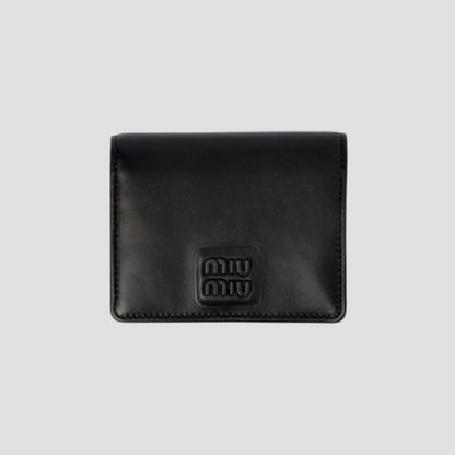 MIU MIU LEATHER SMALL WALLET ALL BLACK 5MV204_2F8K_F0002