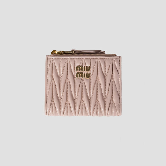 Miu Miu Matelassé Nappa Leather Small Wallet Powder Pink 5ML024_AFPP_F0236