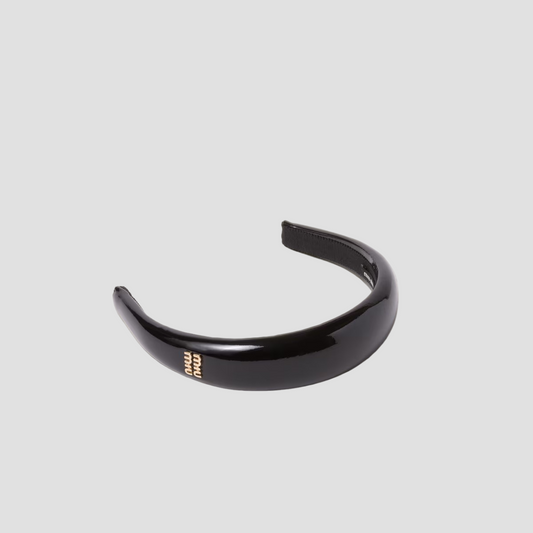 MIU MIU PATENT LEATHER HEADBAND BLACK 5IH025_069_F0002