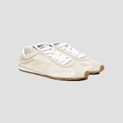 Miu Miu Plume Technical Fabric and Suede Sneakers – Ivory 5E114E_D7C_F0304_F_D005
