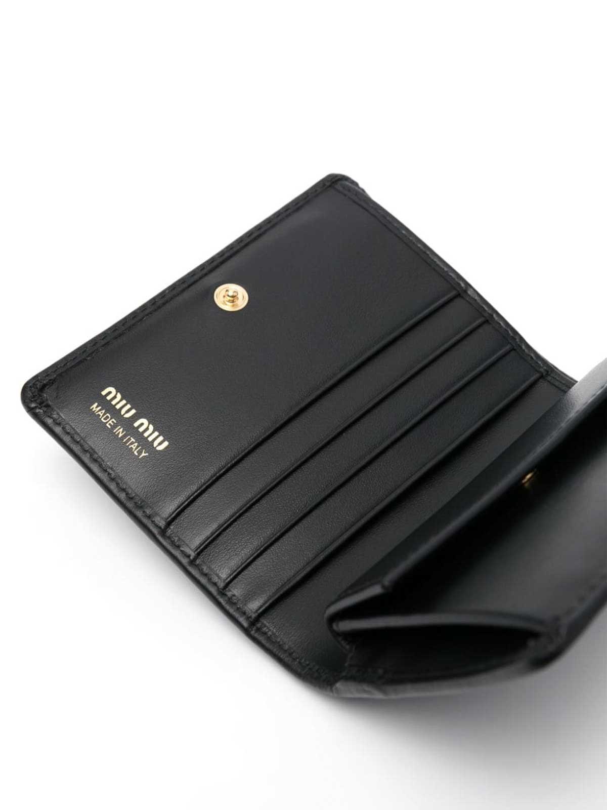 mặt trong ví MIU MIU SMALL LEATHER WALLET BLACK 5MV204_2E6Y_F0002