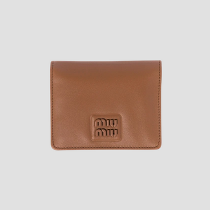 MIU MIU SMALL LEATHER WALLET COGNAC 5MV204_2F8K_F0046