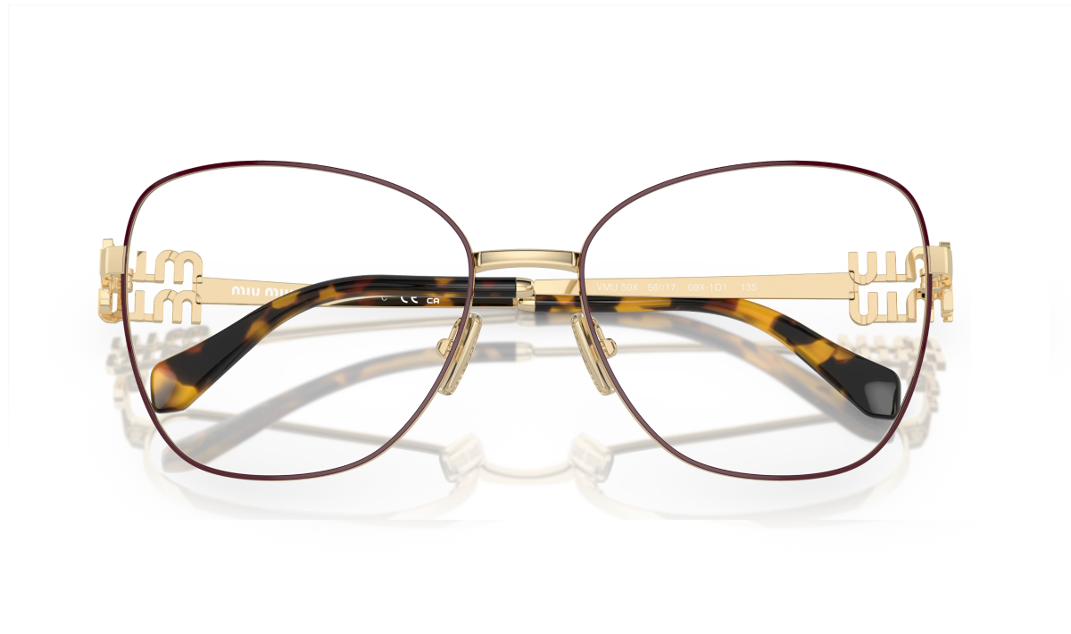 mặt chính kính MIU MIU VMU 50XV 09X1O1 CAT-EYE EYEGLASSES  authentic tại blankroom