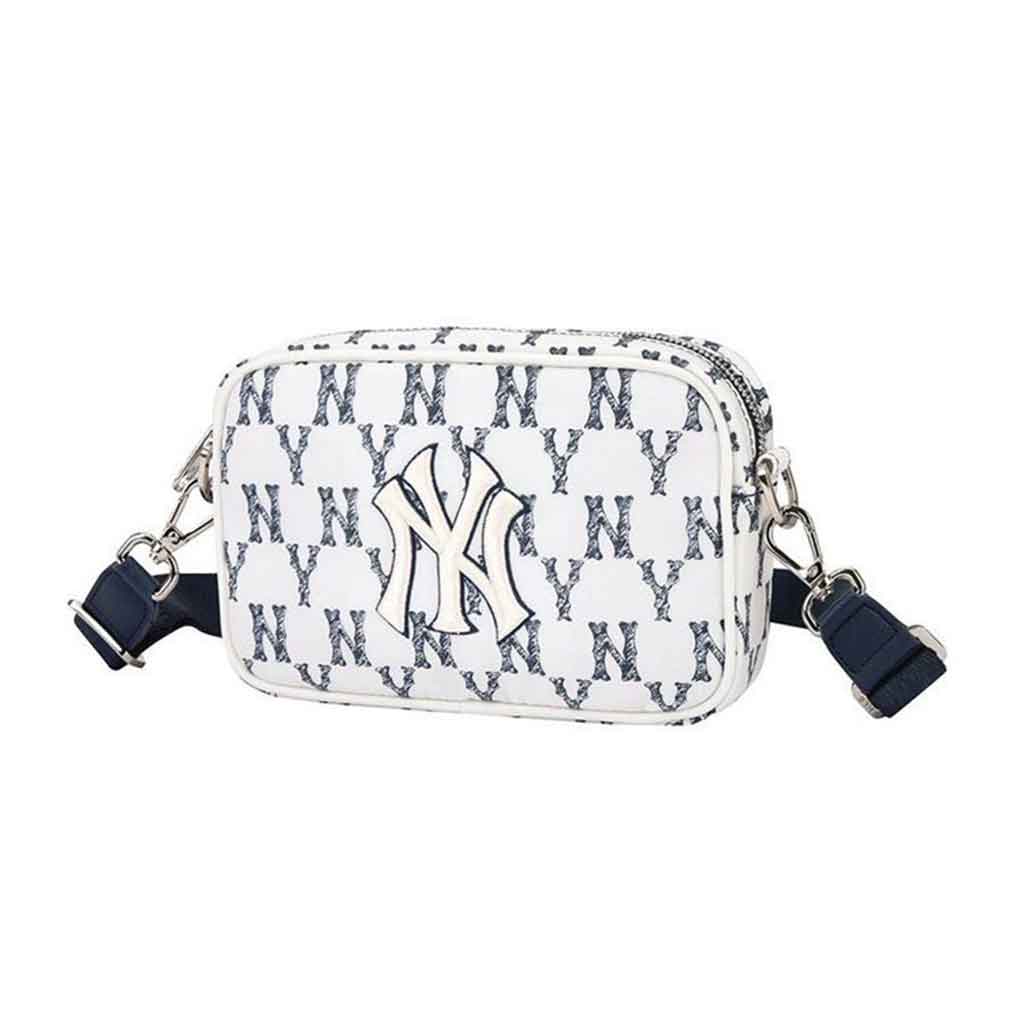 mlb monogram mini cross bag new york yankees white