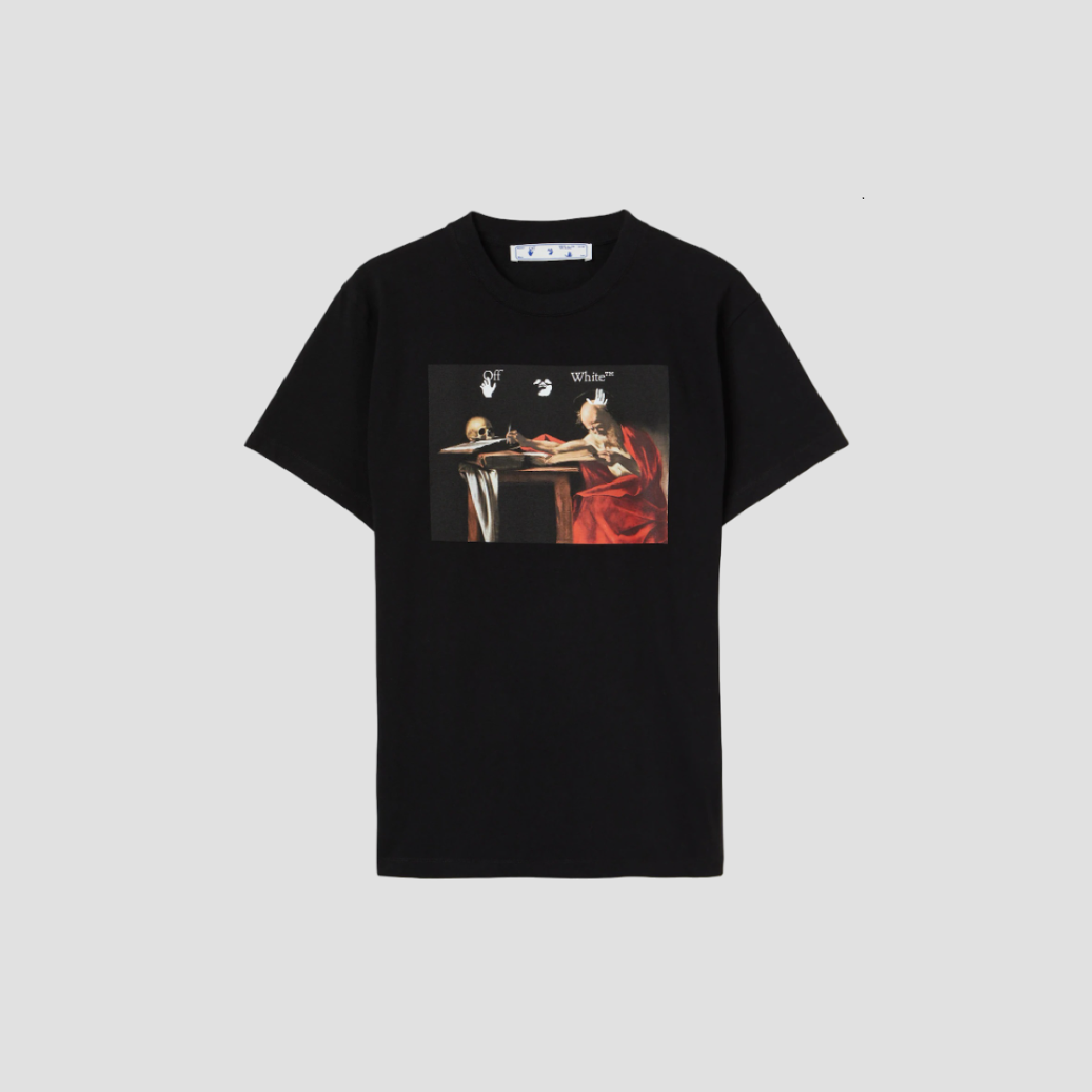 OFF-WHITE BLACK CARAVAGGIO ARROW S/S T-SHIRT OMAA038R21JER0031025