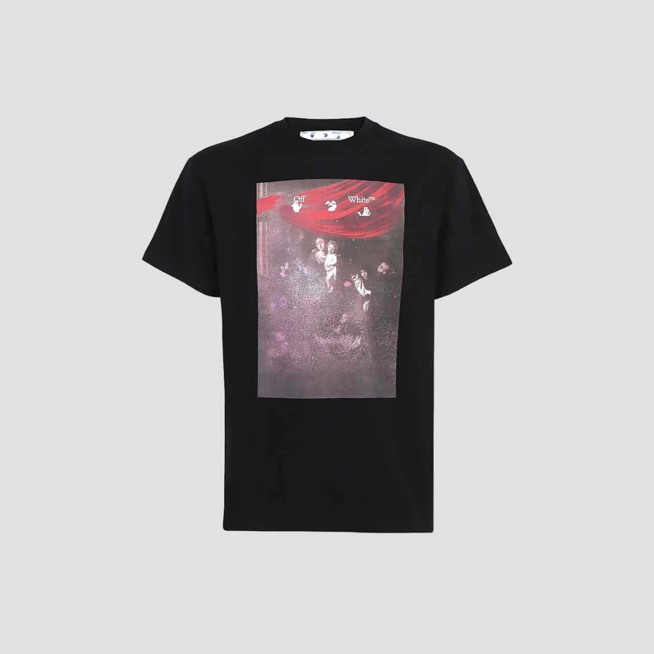 OFF-WHITE BLACK SPRAYED CARAVAGGIO S/S OVER T-SHIRT OMAA038S21JER0051001