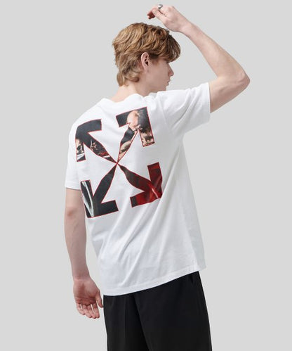 wearing OFF-WHITE WHITE CARAVAGGIO PAINTING S/S T-SHIRT OMAA027R21JER0040125