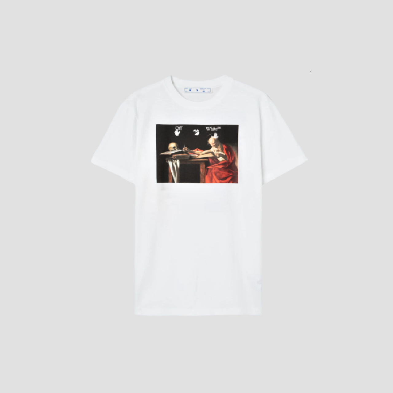 OFF-WHITE WHITE CARAVAGGIO PAINTING S/S T-SHIRT OMAA027R21JER0040125