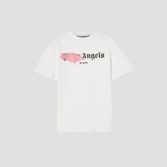 PALM ANGLES MIAMI SPRAYED T-SHIRT WHITE PINK