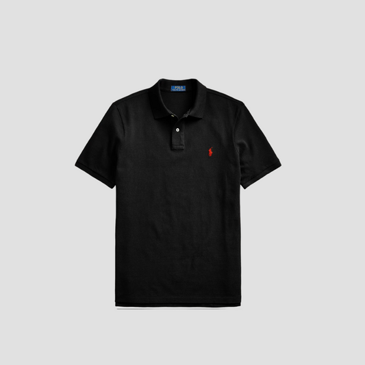 POLO RALPH LAUREN BLACK/RED THE ICONIC MESH POLO SHIRT 710783656020